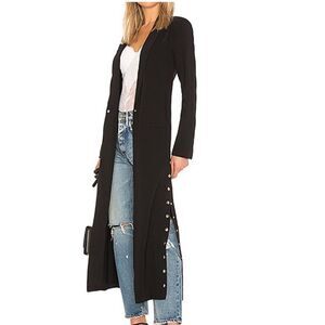 NBD Black Sienna Side Snap Closure Maxi Duster Coat New Size XS